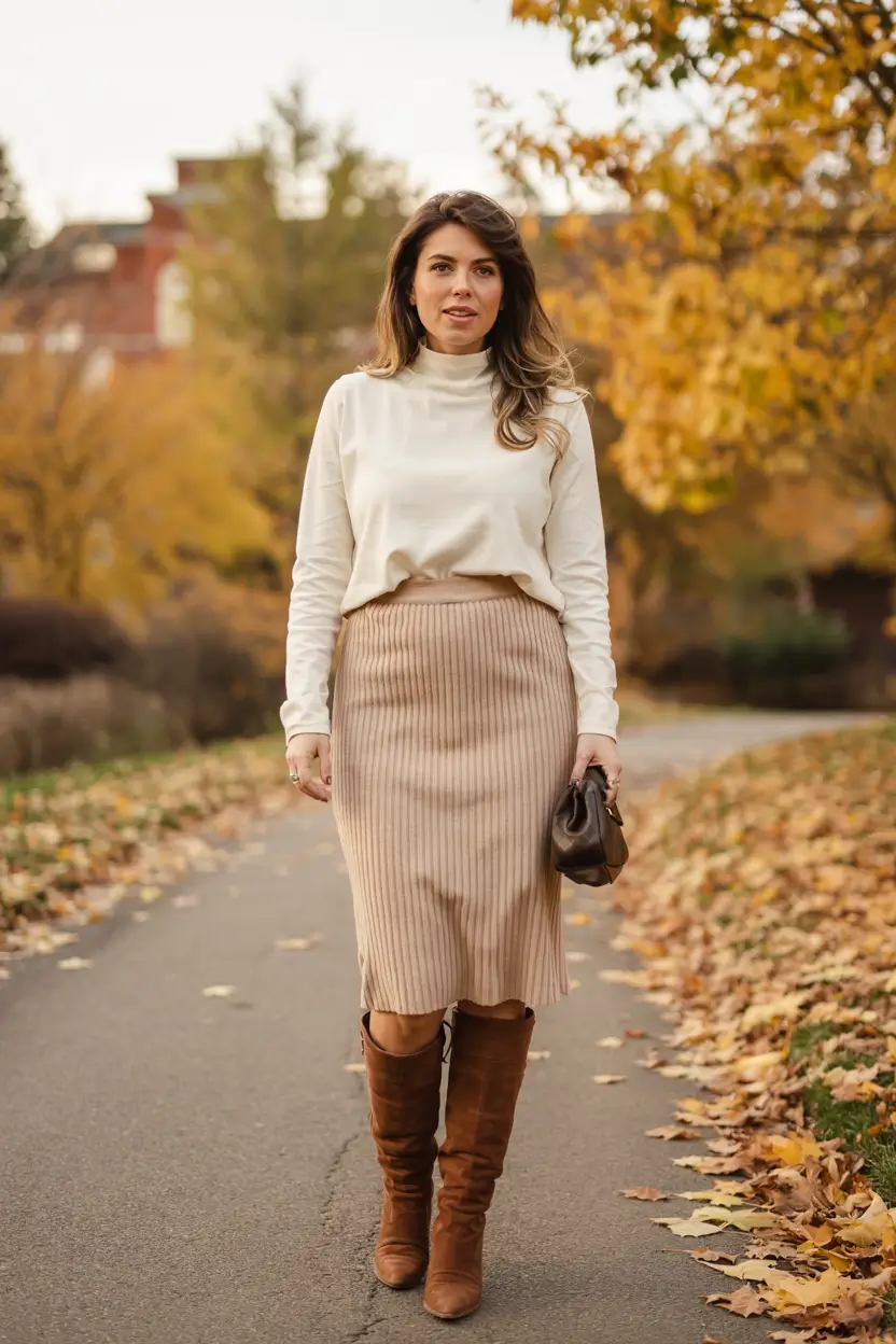 midsize fall outfits ideas 2025-All-Neutral Elegance With Understated Strength
