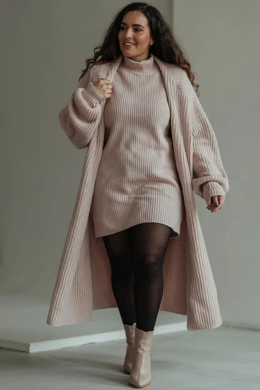 midsize fall outfits ideas 2025-Blush Layers With a Cool-Girl Edge