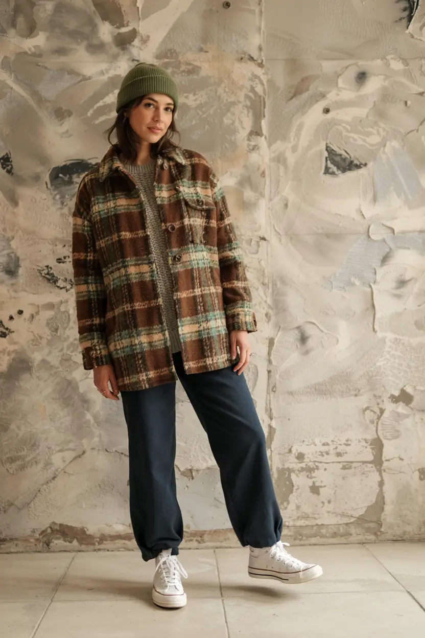 midsize fall outfits ideas 2025-Effortless Tomboy With a Cozy Twist