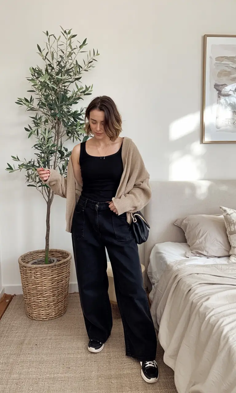 midsize fall outfits ideas 2025-Slouchy Cool in Elevated Casual