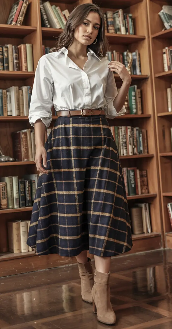 midsize fall outfits ideas 2025-Scholarly Chic With a Heritage Twist