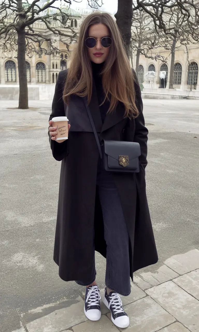 mom outfits ideas for fall 2025-Monochrome Noir: Black-on-Black with a Sporty Edge