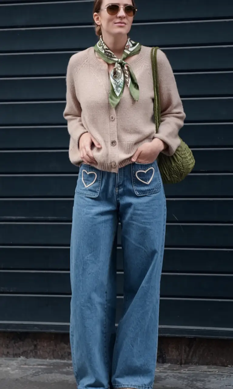 mom outfits ideas for fall 2025-Whimsy in the Details: Hearts, Knits & Heritage Vibes