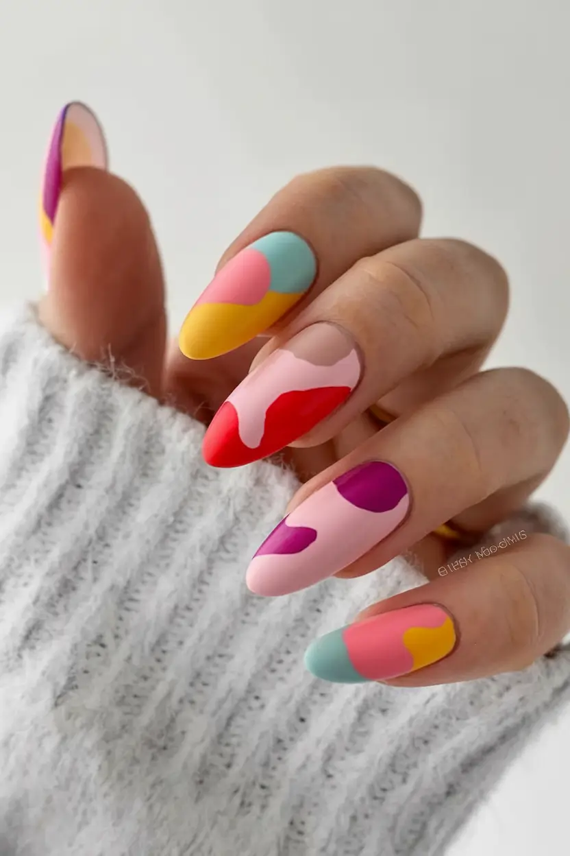 neon nails to glow all summer 2025 Color Melt: The Soft Matte Collision