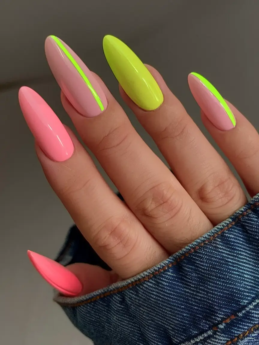 neon nails to glow all summer 2025 Peony & Neon: The Modern Romance