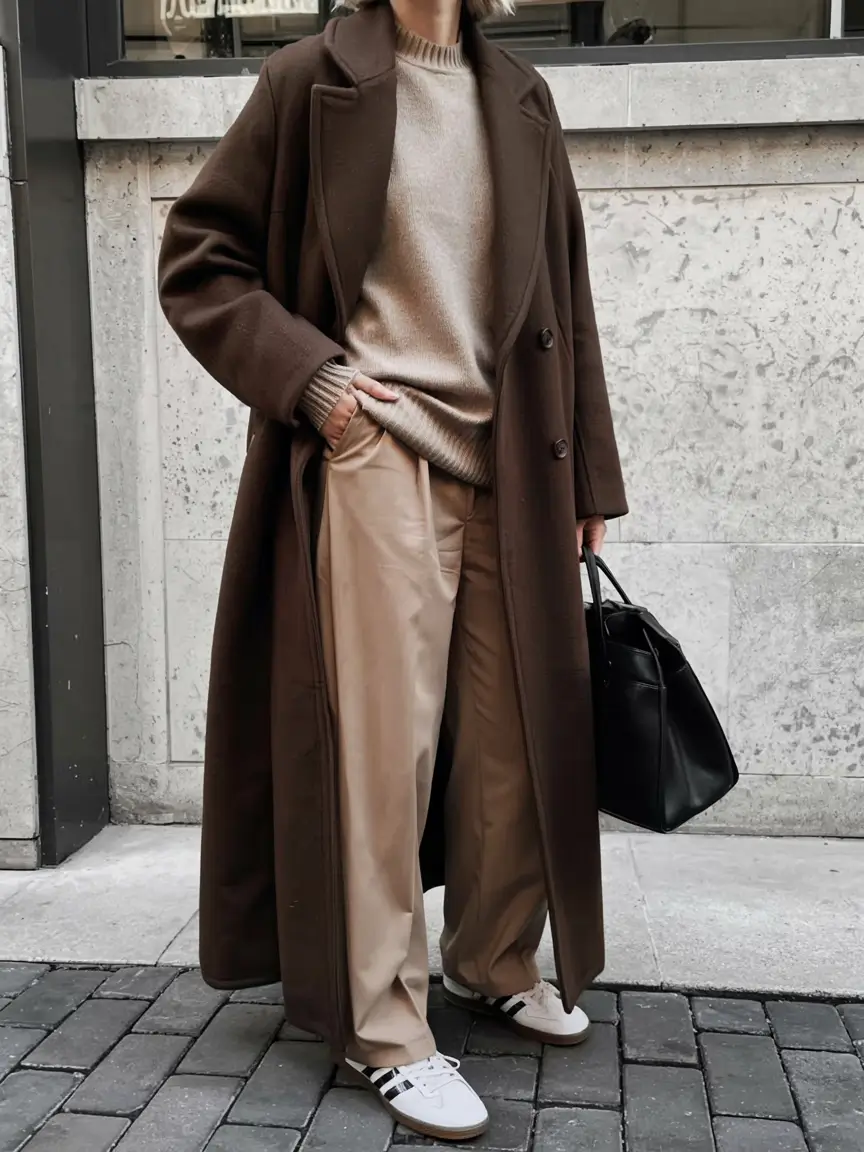 new 2025 fall fashion outfits ideas 2025 Soft Coffee Layers for Brisk Days