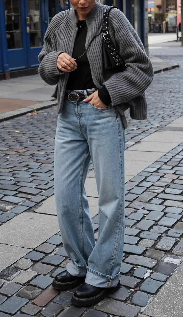 new 2025 fall fashion outfits ideas 2025+Layered Knits and Denim Confidence