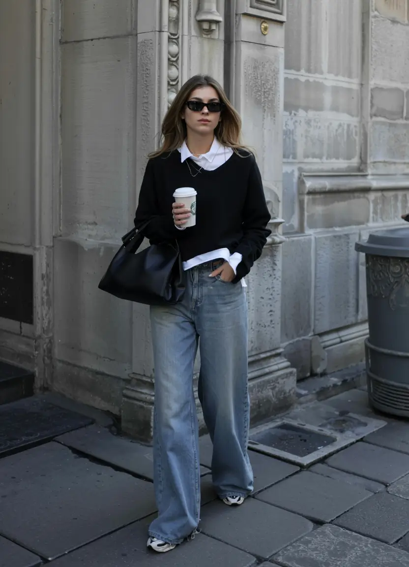 new 2025 fall fashion outfits ideas 2025 Black and Denim: The Modern Classic