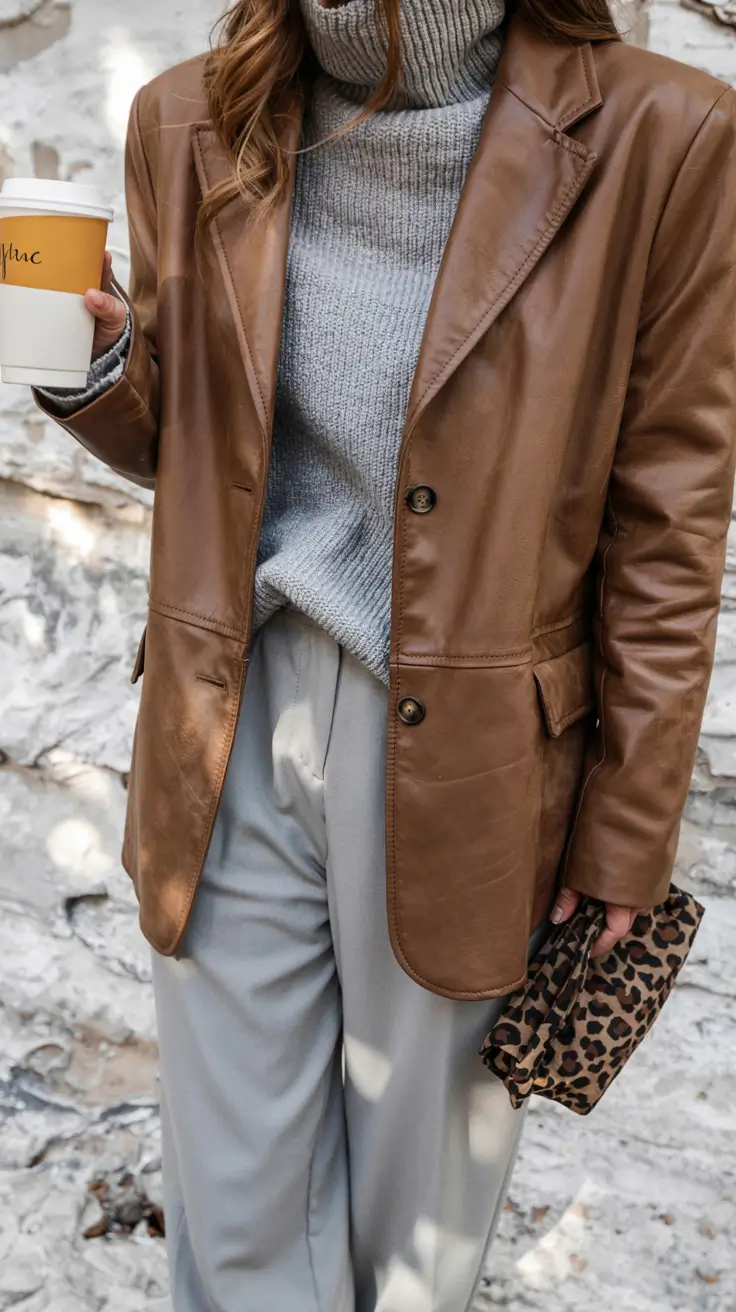 new 2025 fall fashion outfits ideas 2025 Leather Blazers, Elevated Basics