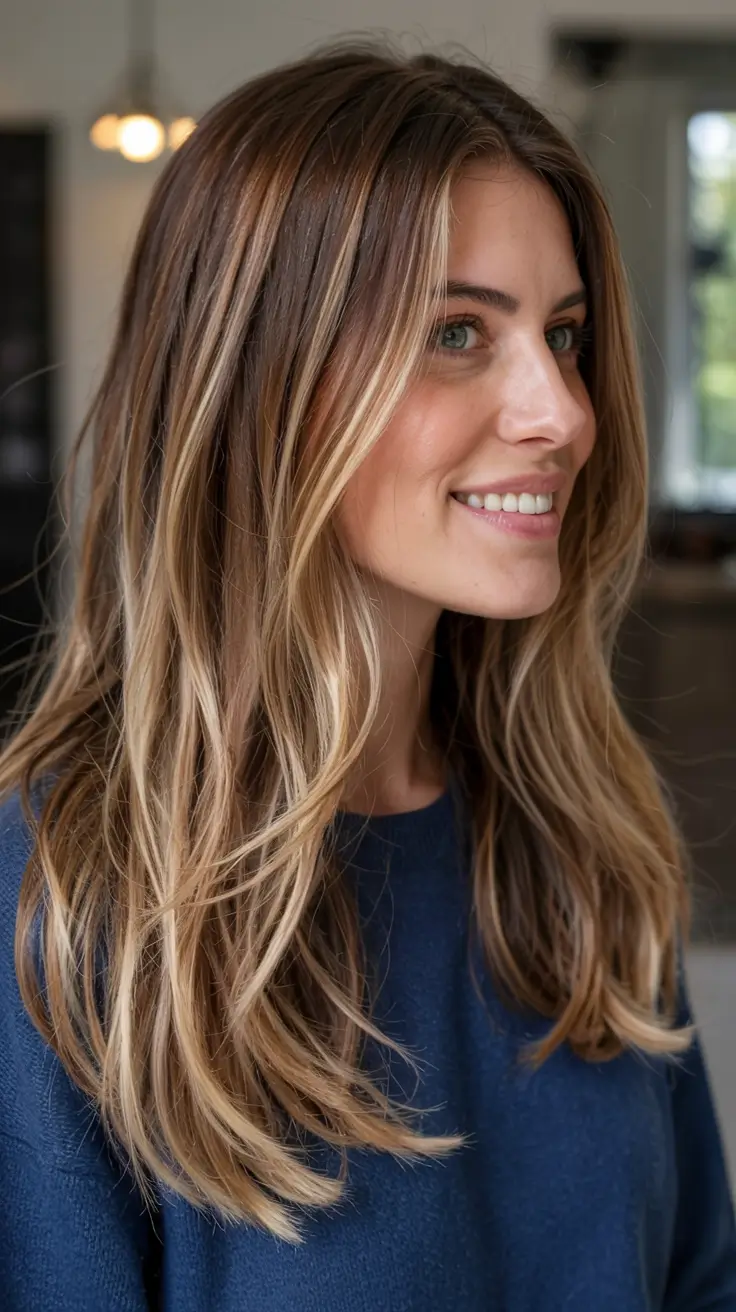 new haicuts - august 2025 ideas Sunlit Brunette with Whisper Highlights