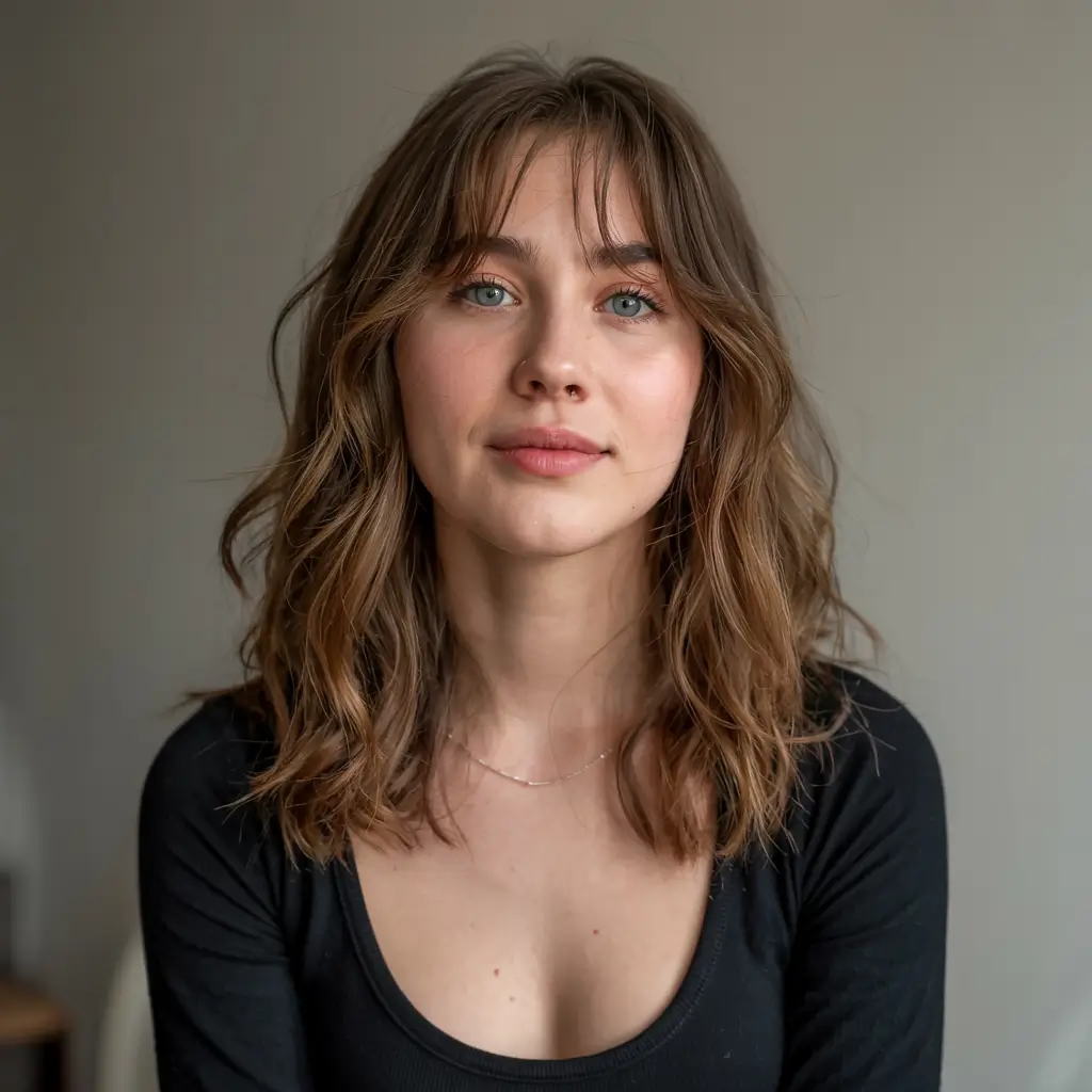 new haicuts - august 2025 ideas Bronzed Mid-Length with Curtain Bangs