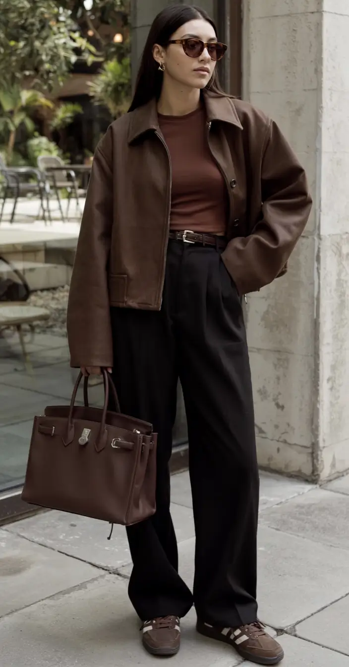 new ideas 2025 fall style for women+Espresso Layers With Sporty Charm