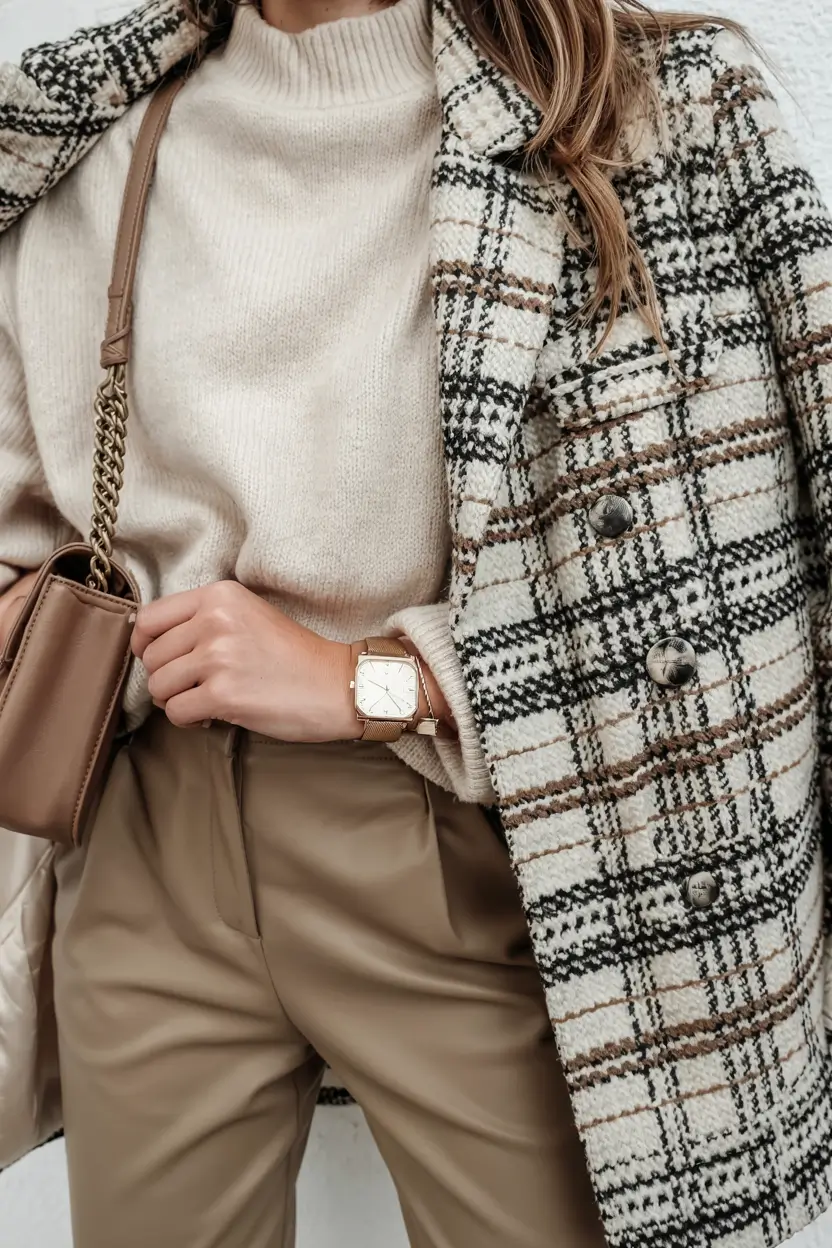 new ideas 2025 fall style for women Cornflower Knit & Cream Trousers