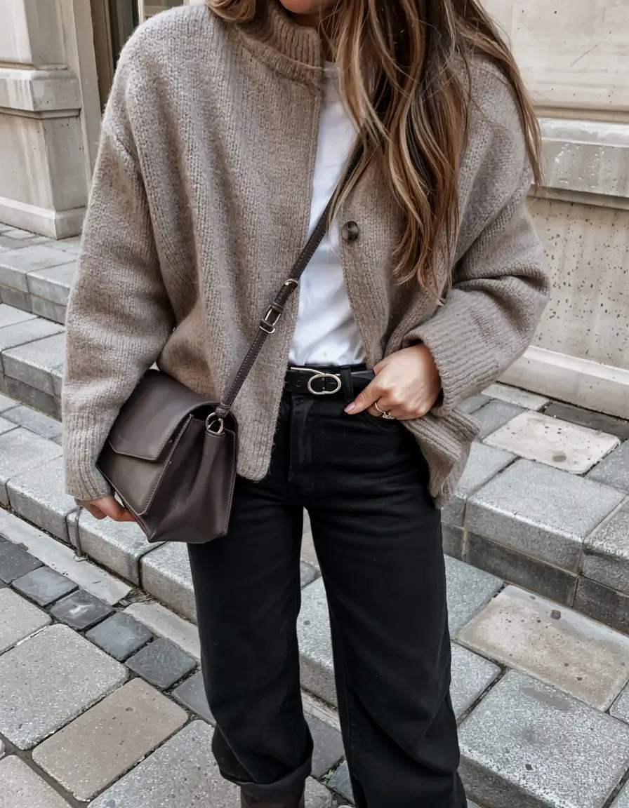 new ideas 2025 fall style for women+Knits, Contrast, and a Hint of Edge