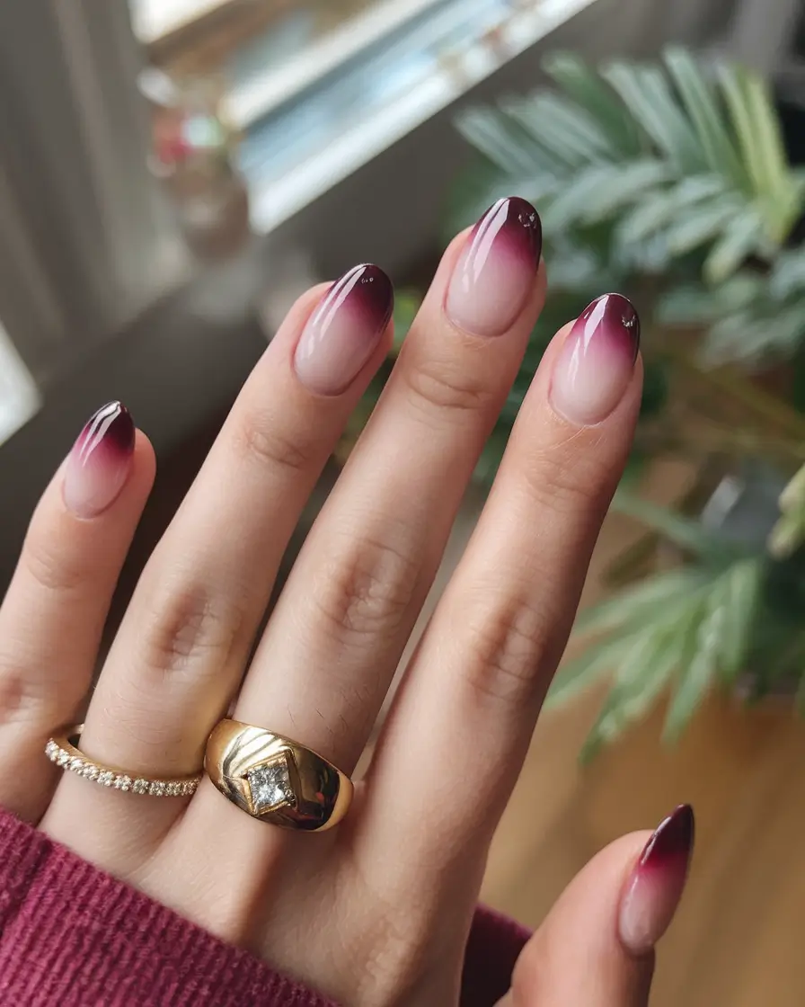 ombre nail designs to try summer 2025 Cherry Cola Ombre