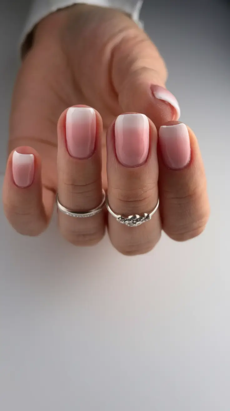 ombre nail designs to try summer 2025 Blush Square French Ombre