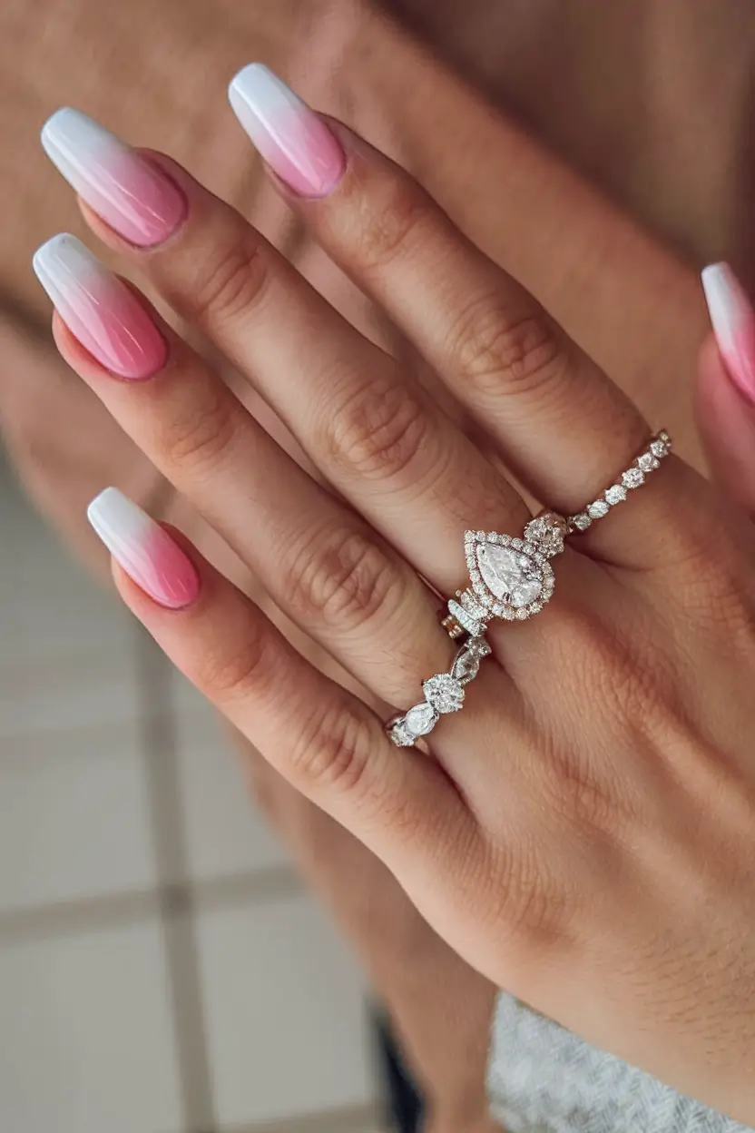 ombre nail designs to try summer 2025 Blushing Bridal Gradient