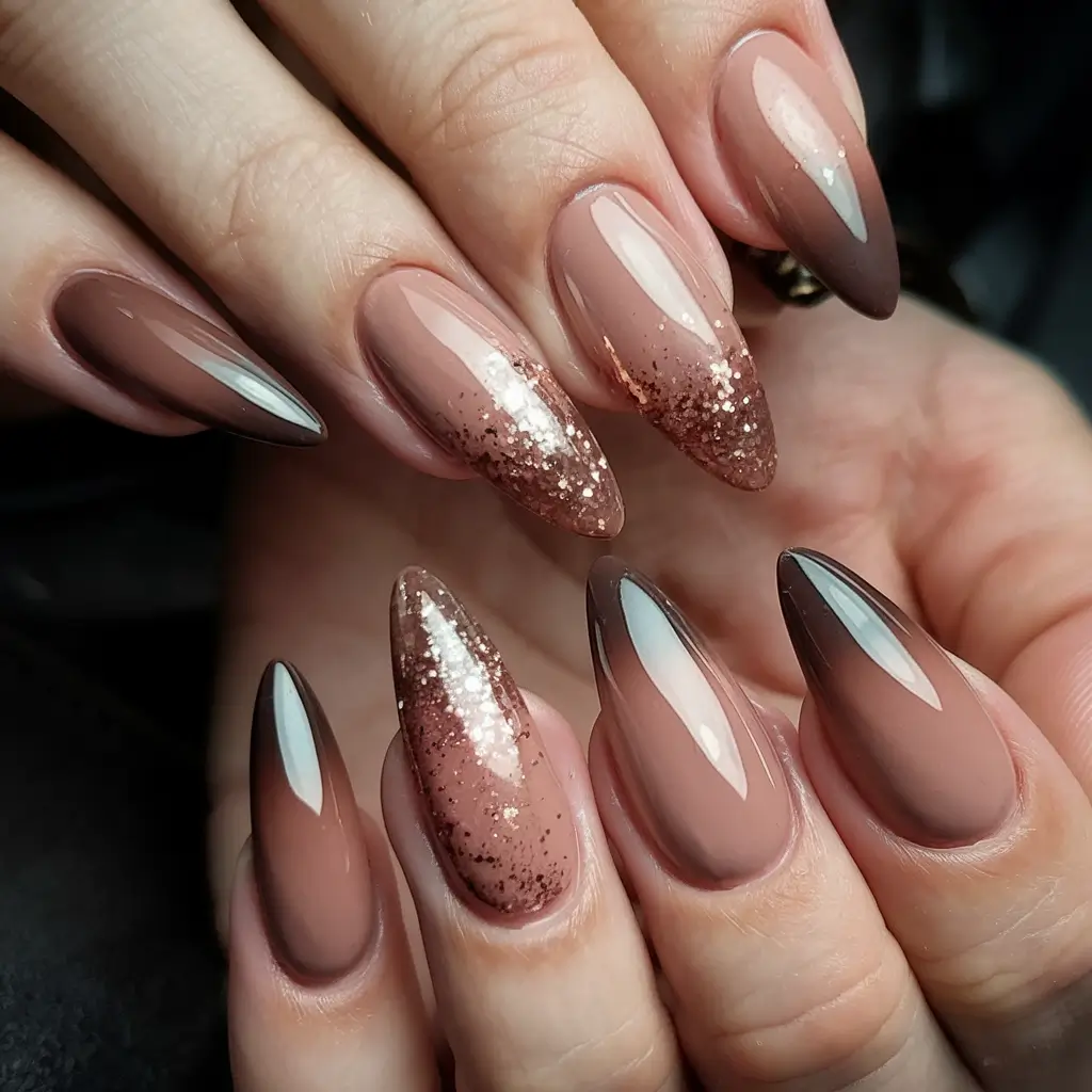 ombre nail designs to try summer 2025 Chocolate Truffle Melt