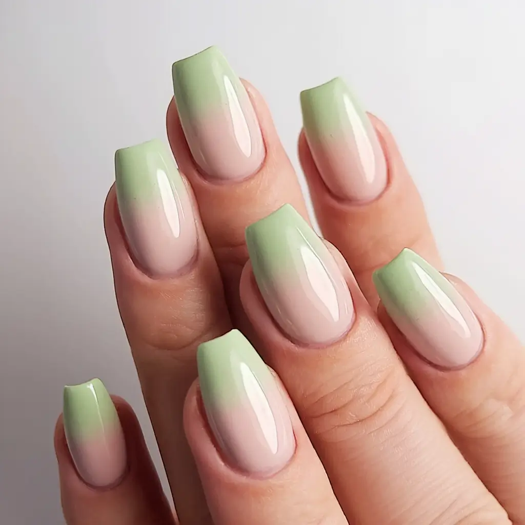 ombre nail designs to try summer 2025 Mint Mojito Fade