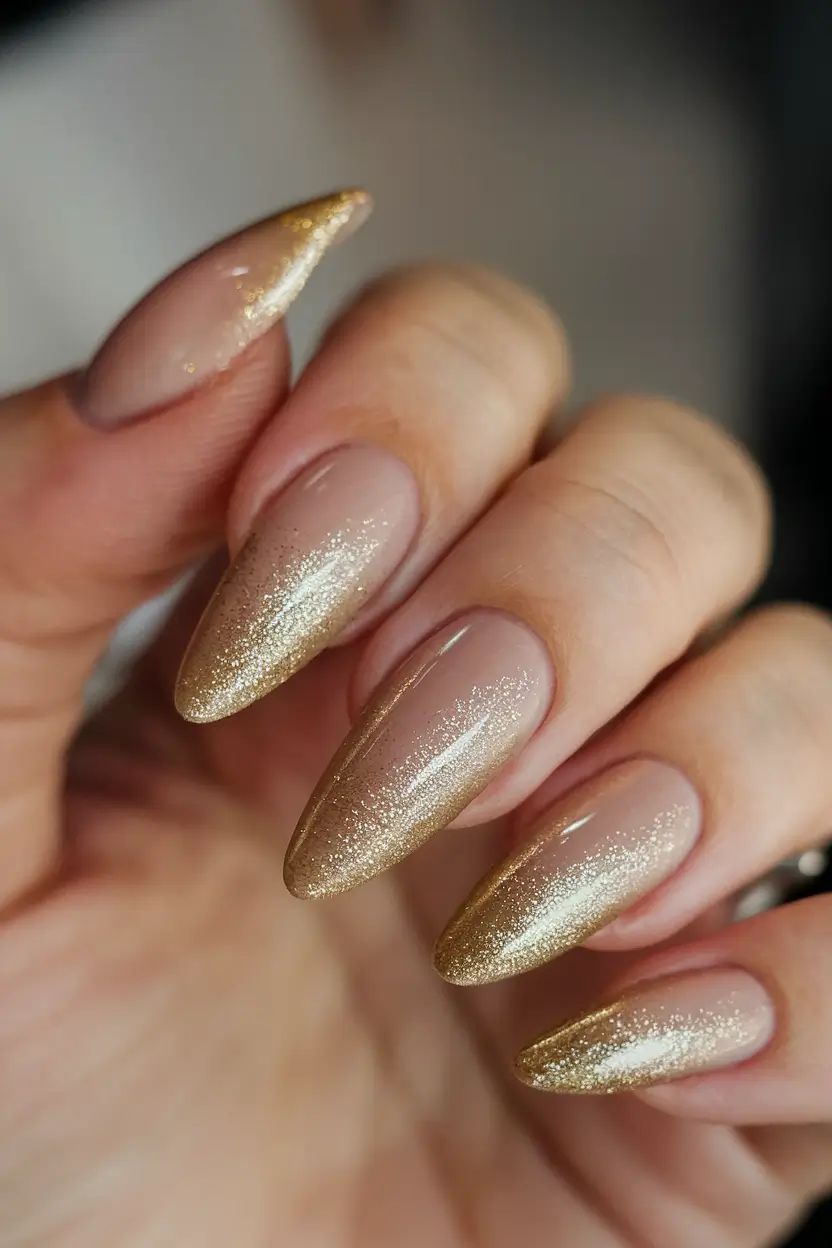 ombre nail looks for summer 2025 Golden Glow Fade