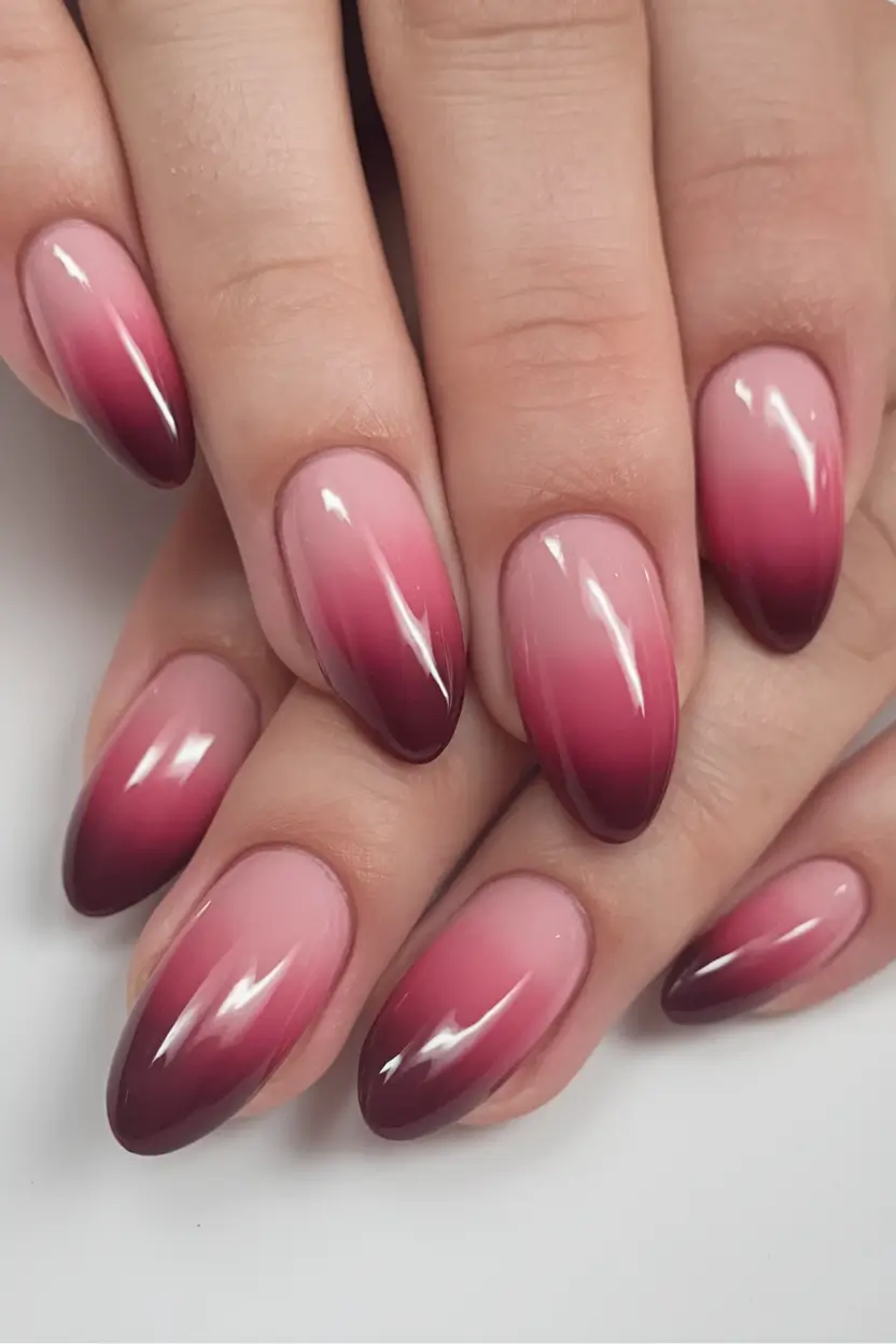 ombre nail looks for summer 2025 Cherry Sangria Gradient