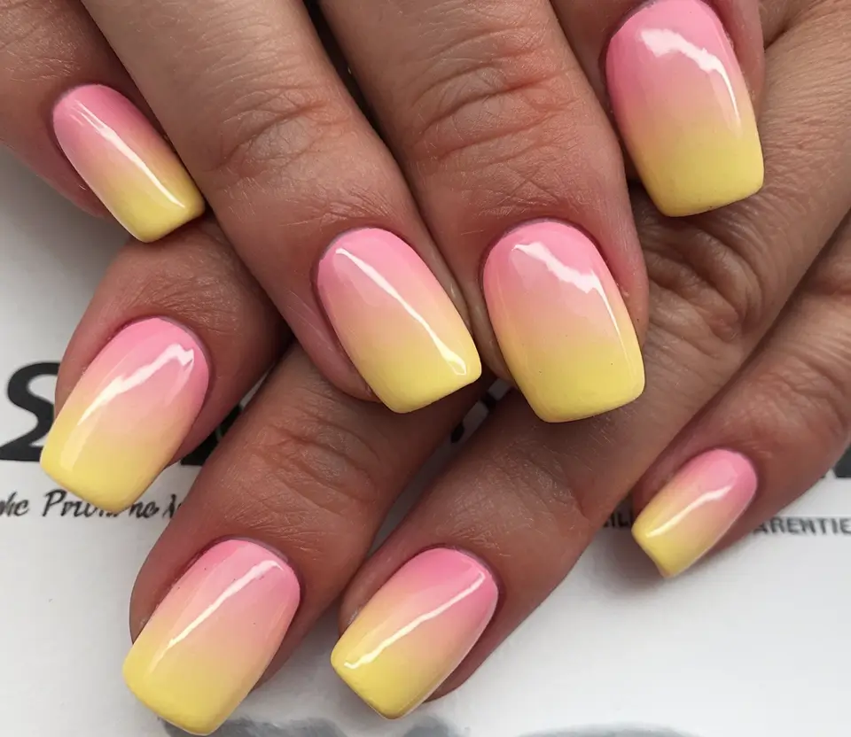 ombre nail looks for summer 2025 Pink Lemonade Pop