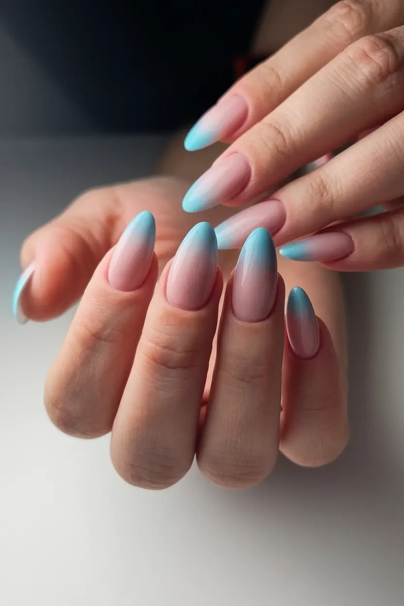 ombre nail looks for summer 2025 Seaside Breeze Fade