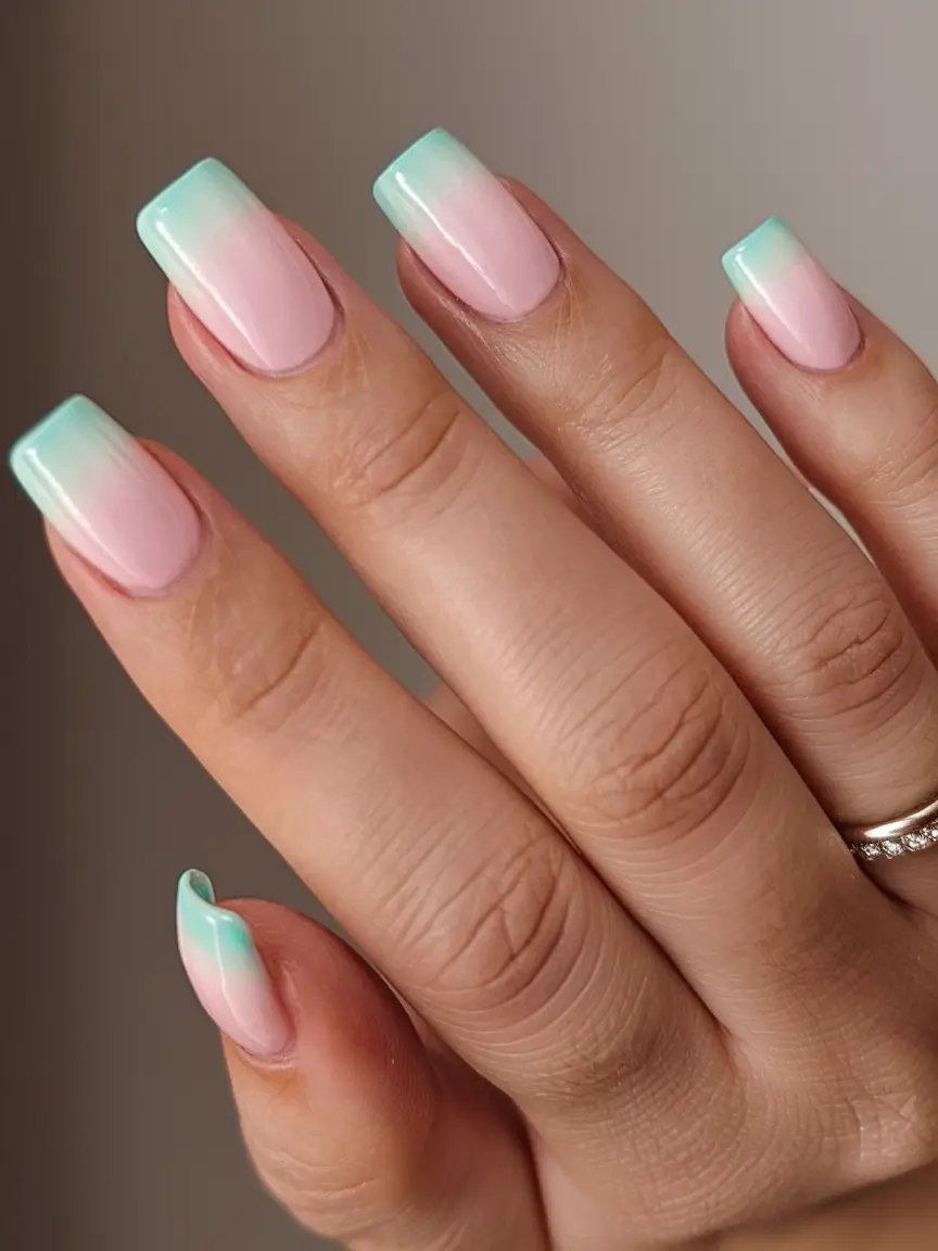 ombre nail looks for summer 2025 Mint Mojito Ombre