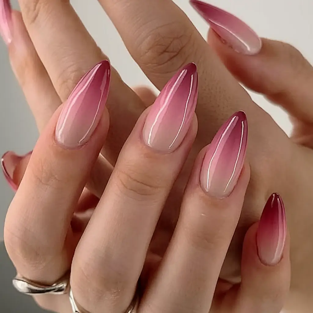 ombre nail looks for summer 2025 Berry Dip Perfection