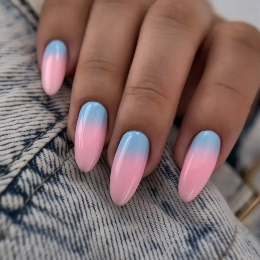 ombre nail looks for summer 2025 Bubblegum Sky Fantasy