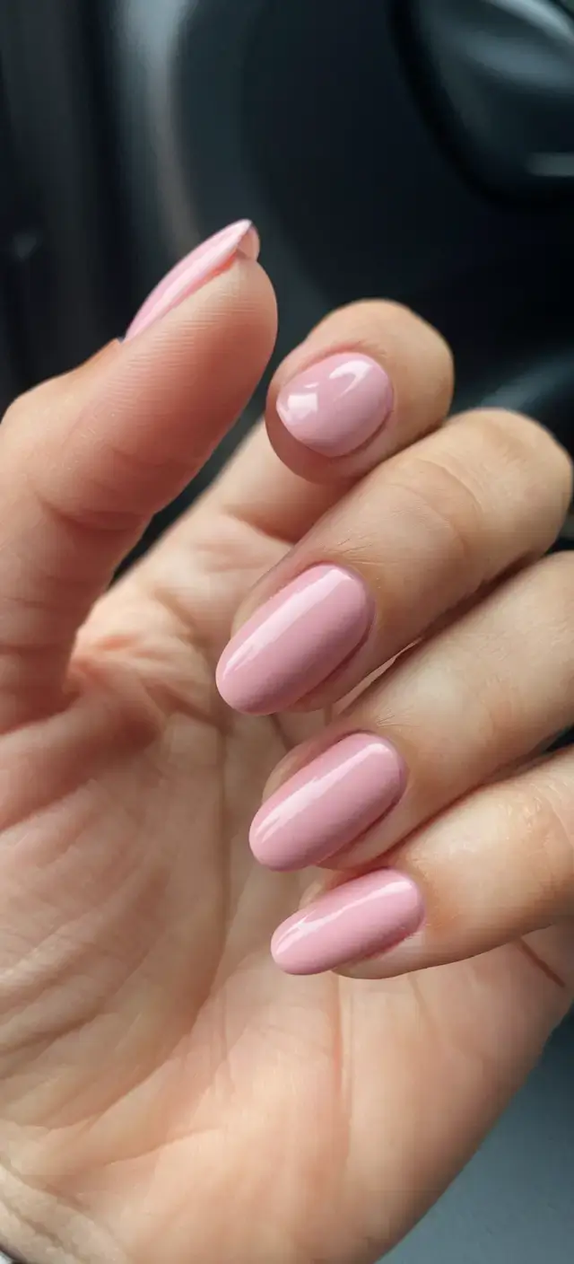 oval nail inspo for summer 2025 looks Pink Milk Tea for a Cozy-Summer Mood