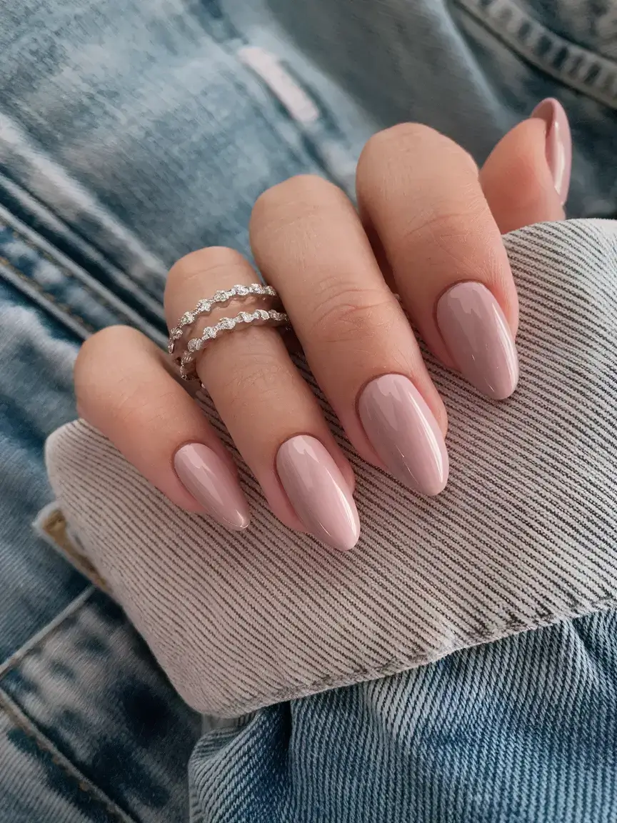 oval nail inspo for summer 2025 looks Dusty Mauve Minimalism