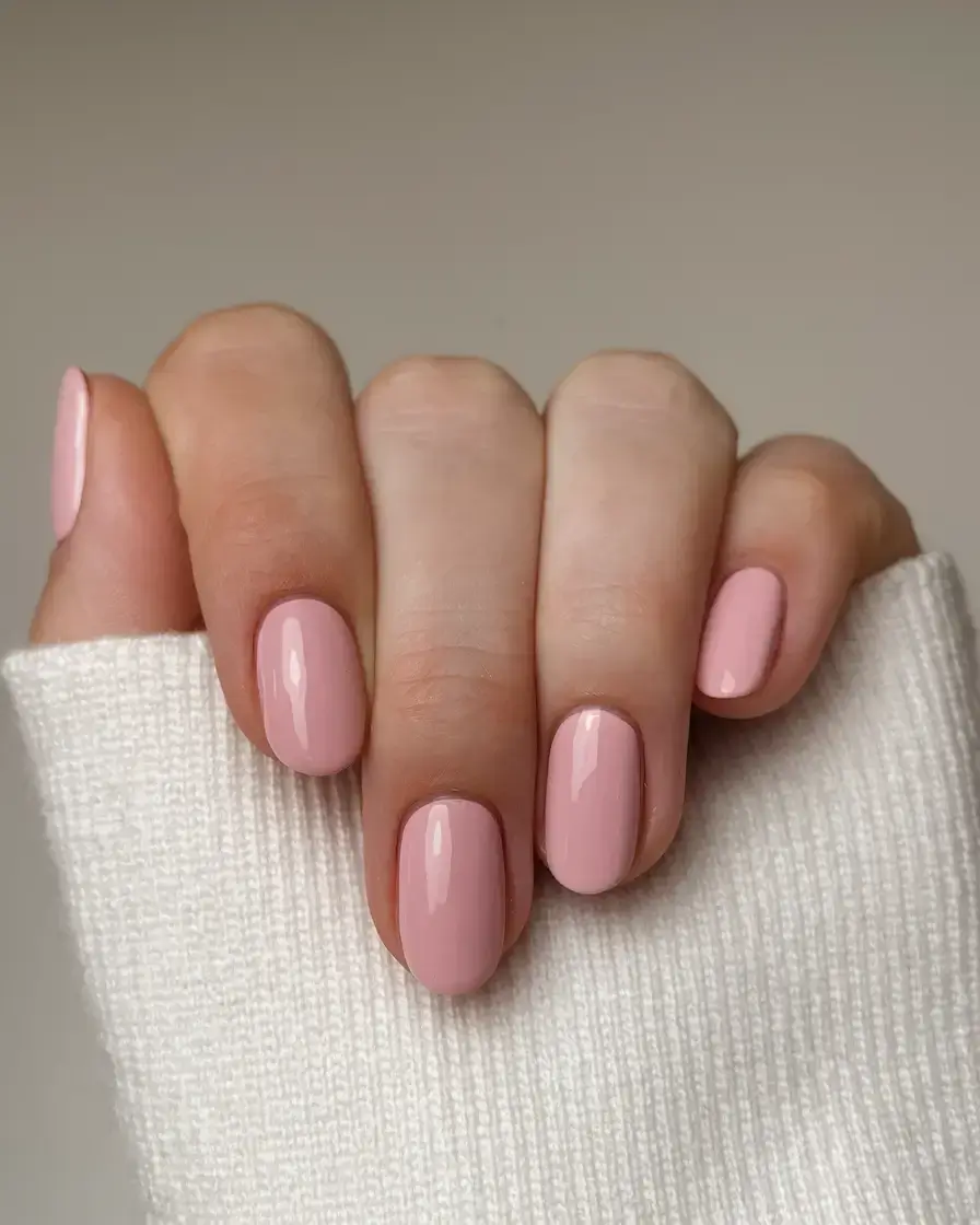 oval nail inspo for summer 2025 looks Soft Petal Pink for Everyday Chic