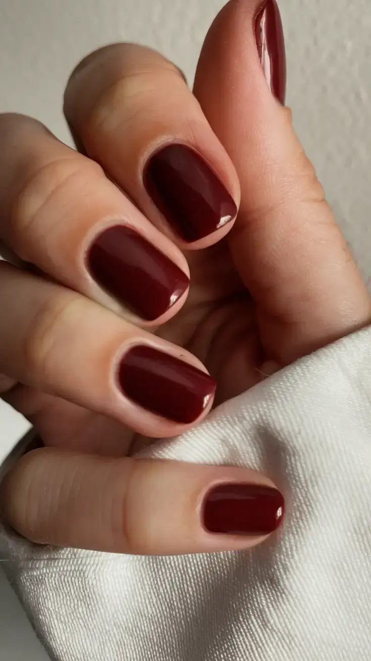 oval nail inspo for summer 2025 looks Glossy Merlot Mood