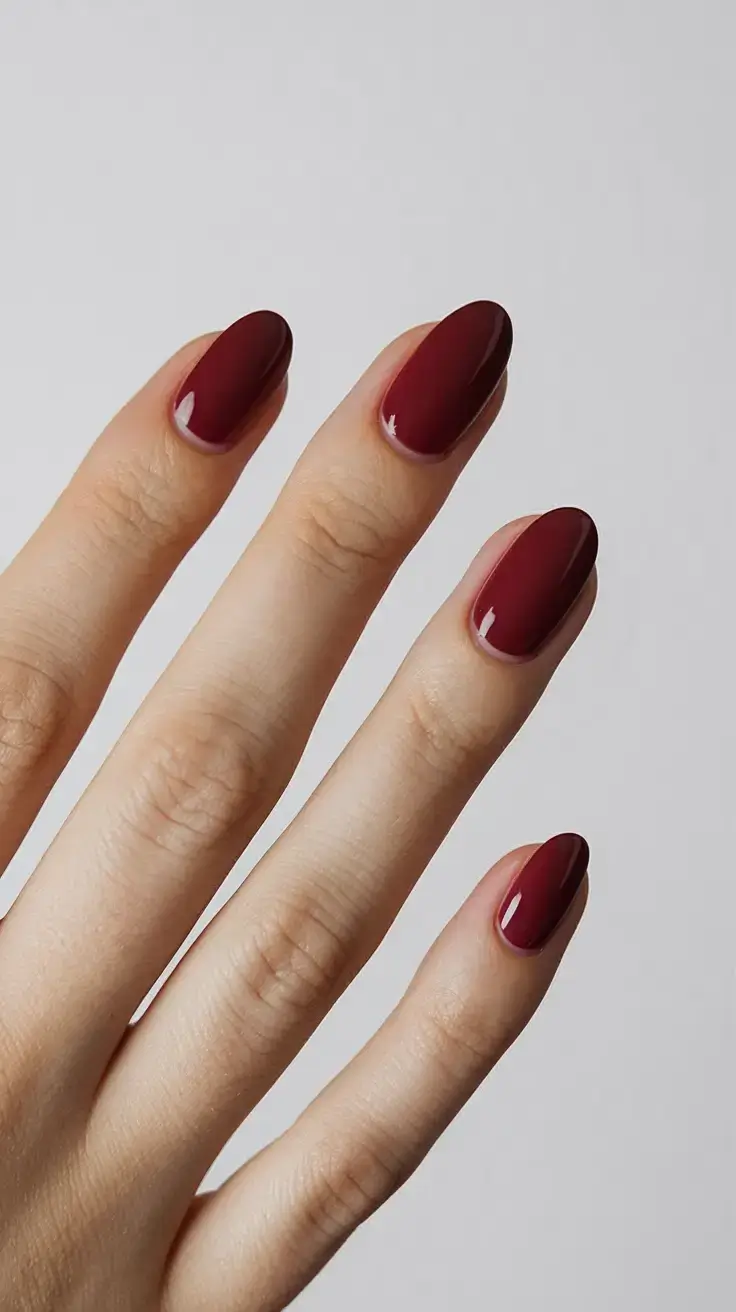 oval nail inspo for summer 2025 looks Classic Burgundy Reboot