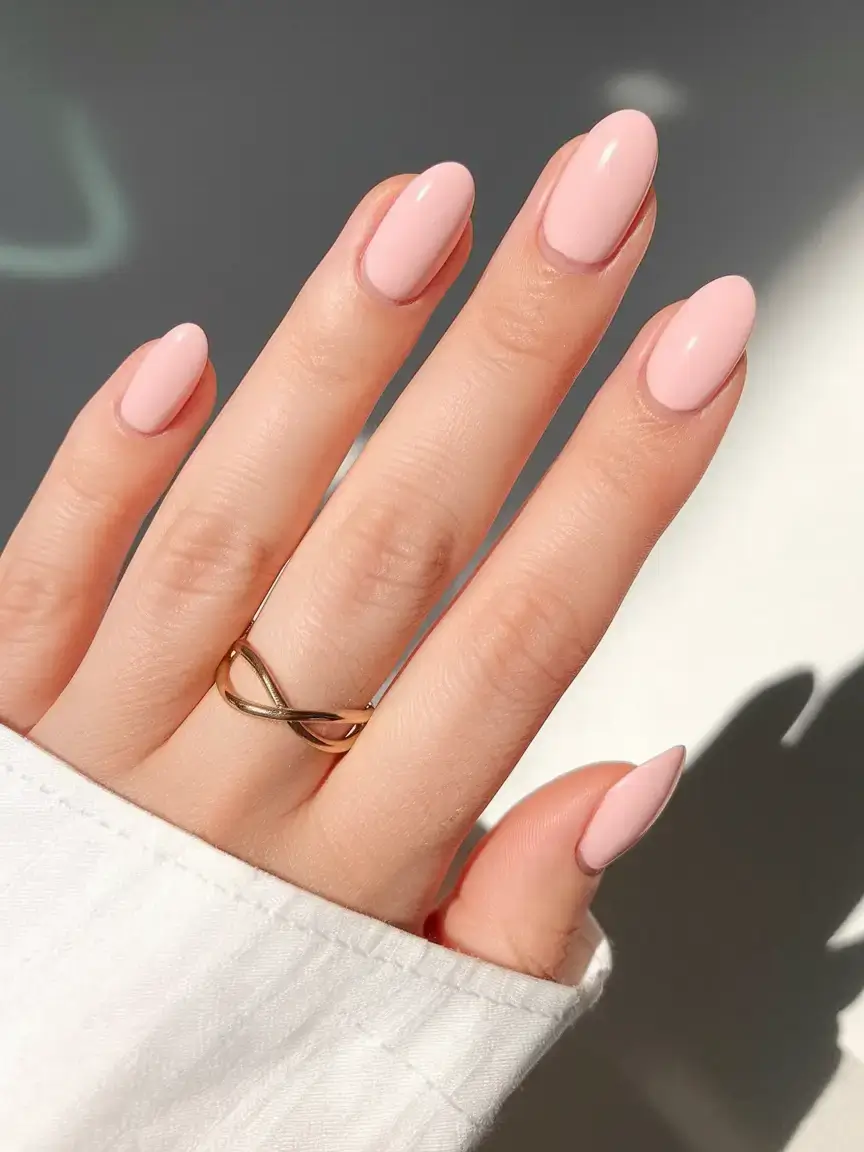 oval nail inspo for summer 2025 looks Peach Milk Oval Freshness