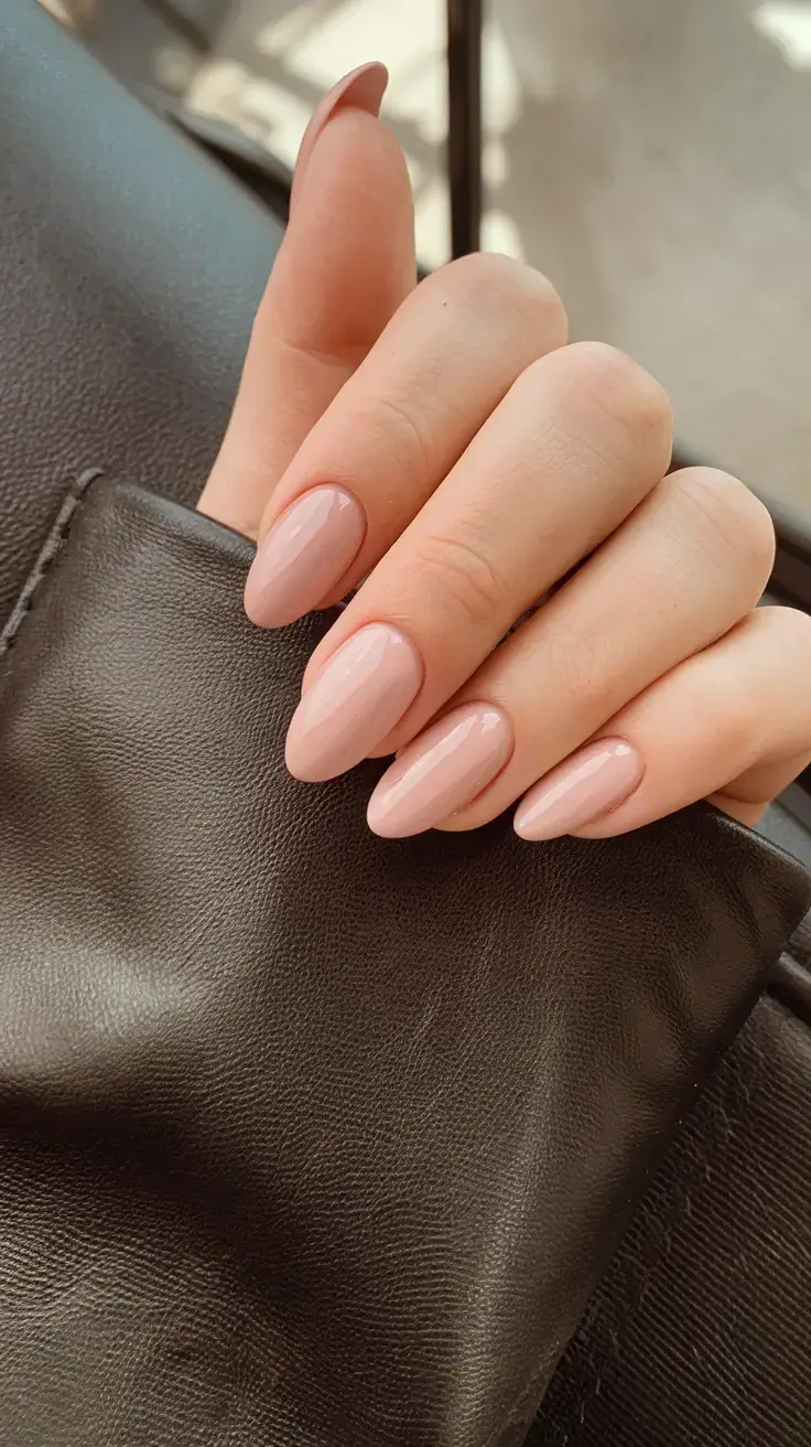 oval nail inspo for summer 2025 looks Latte Beige with a Hint of Blush