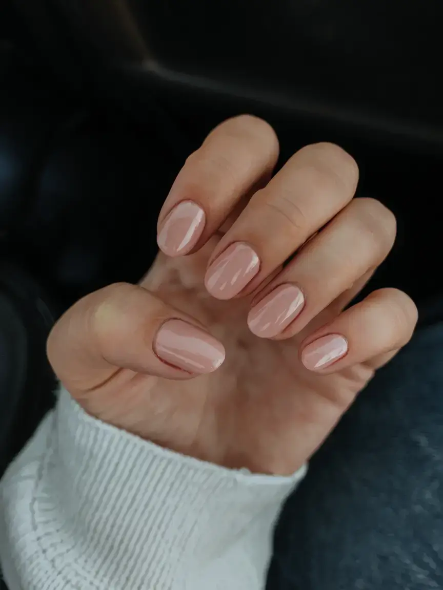 oval nail inspo for summer 2025 looks Rosy Nude for Low-Key Luxe