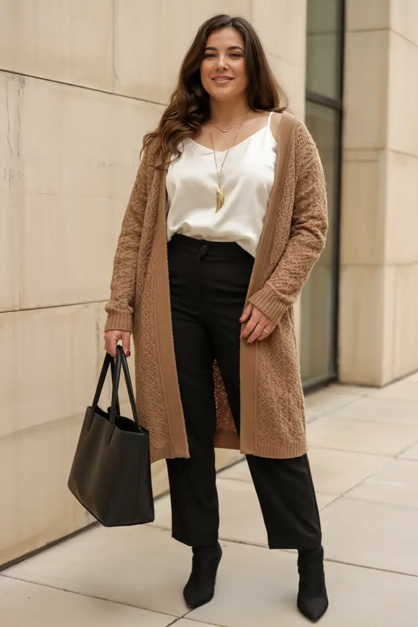 plus size fall fashion ideas 2025 Refined Neutrals for Office or Errands