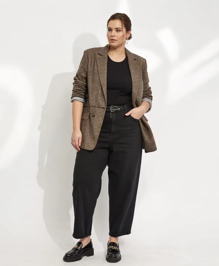 plus size fall fashion ideas 2025 Boss Blazer Energy