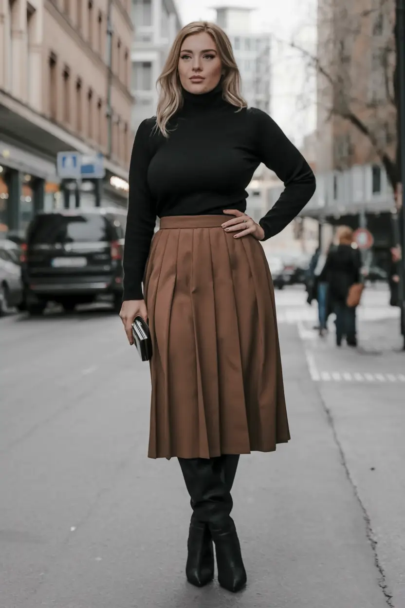 plus size fall outfit Timeless and Tailored: The Art of the Midi Skirt