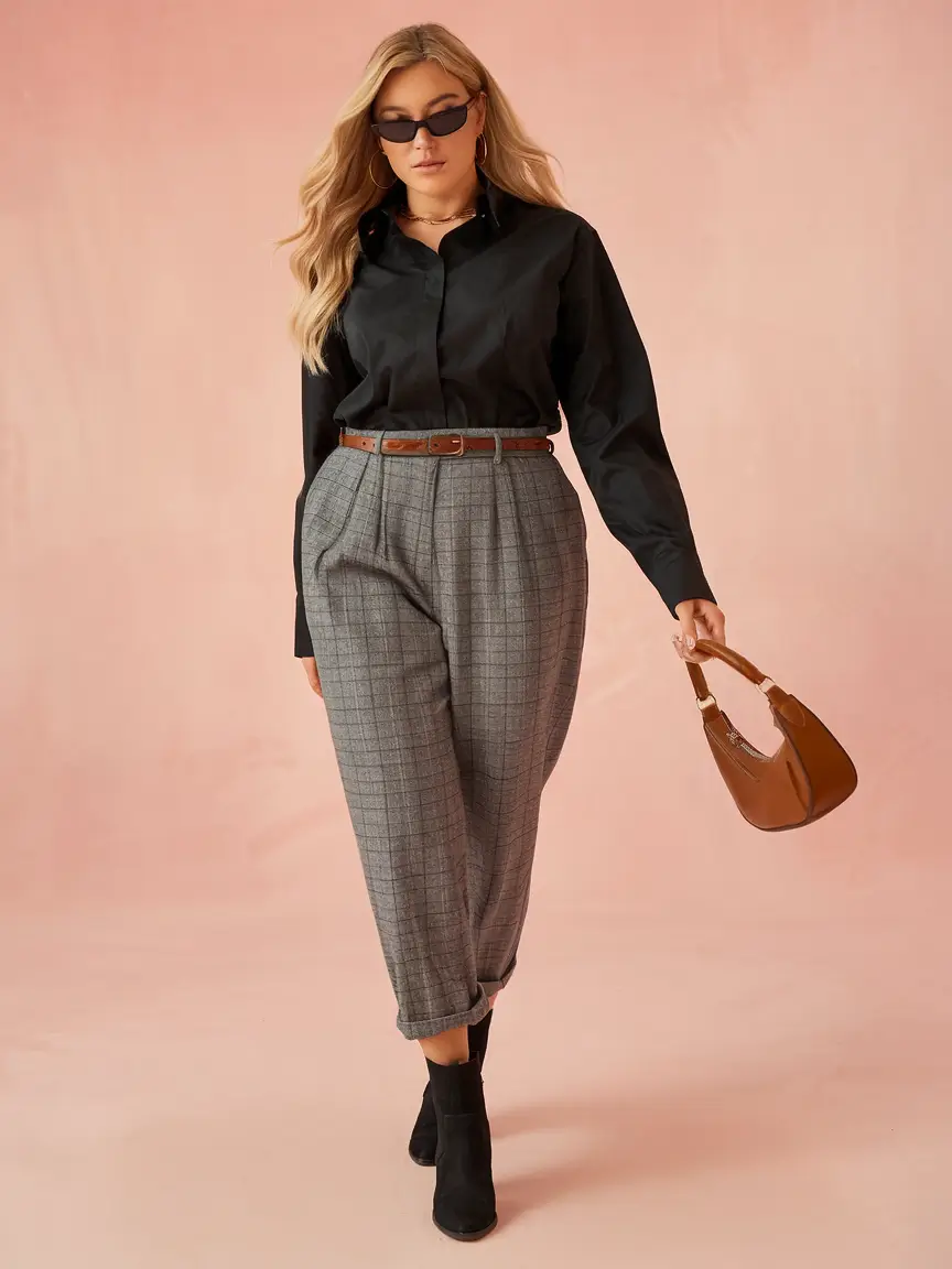 plus size fall outfit Parisian-Inspired Office Core: Structured, Smart, Stunning