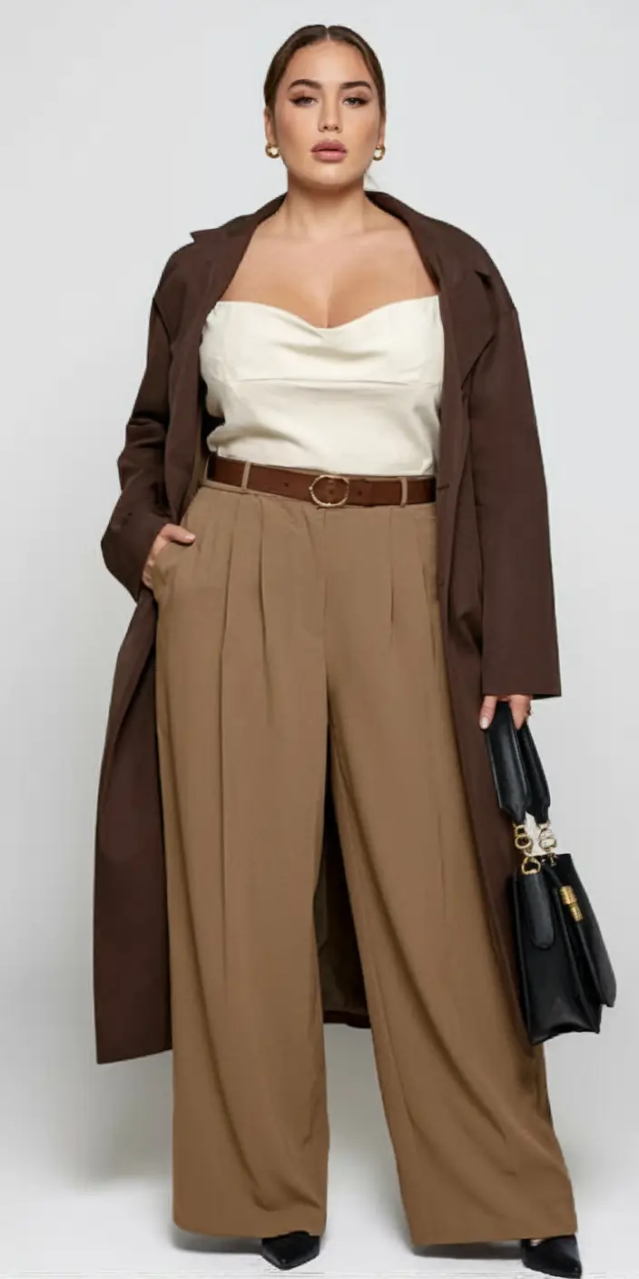 plus size fall outfit Modern Romance: Draped Layers with Soft Edge