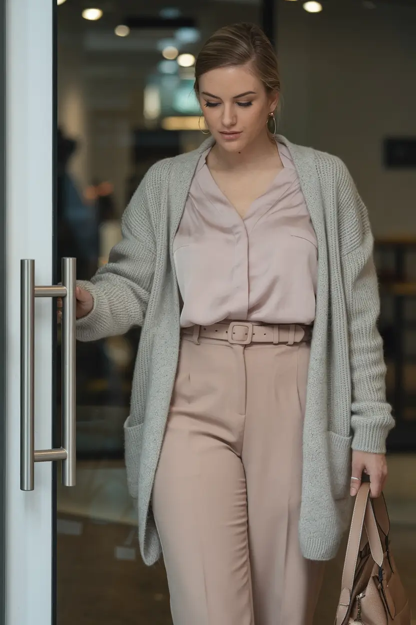 plus size fall outfit Pale Neutrals Done Right: The Soft Side of Power Dressing