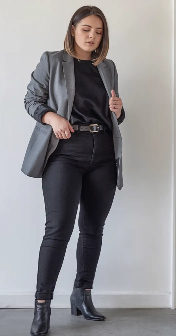 plus size fall outfit Monochrome Power: The Workwear You’ll Actually Want to Wear