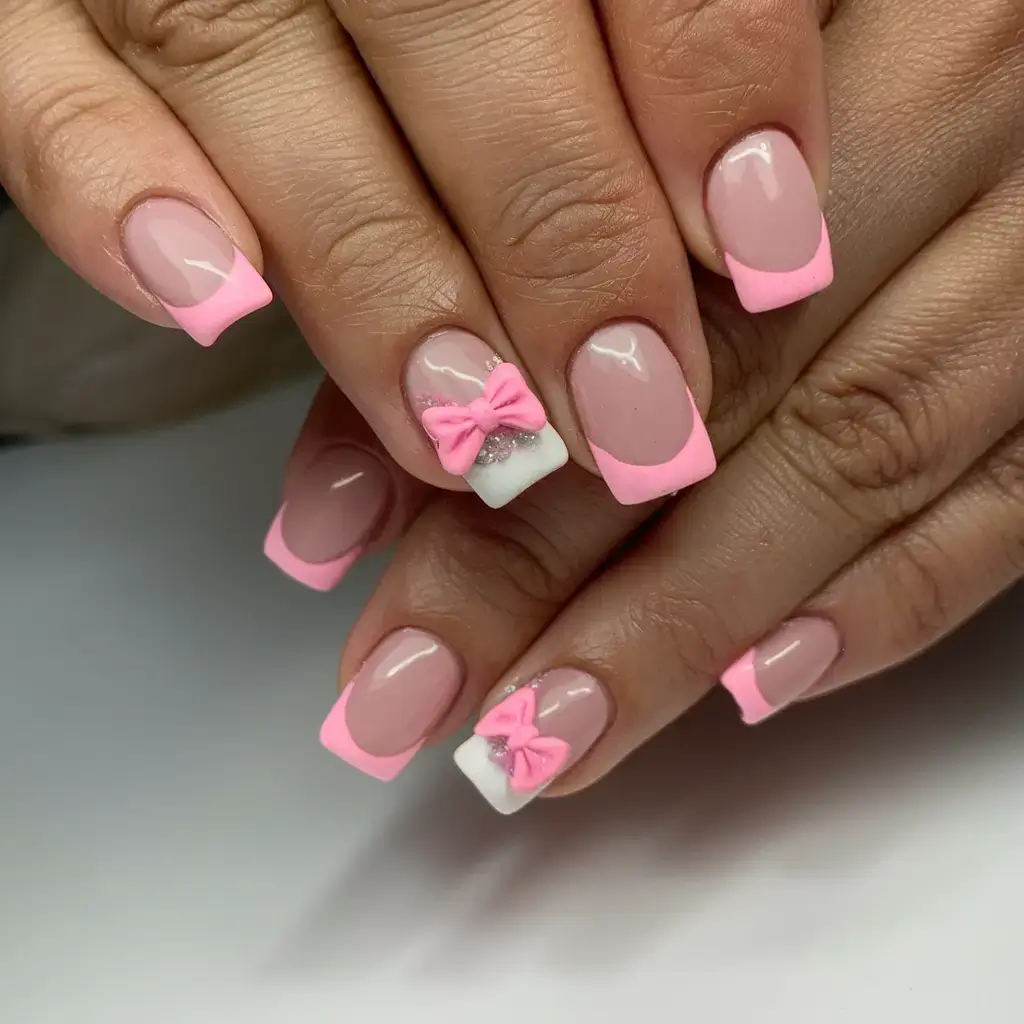 prettiest pink nails for summer 2025 French Tips with a Twist