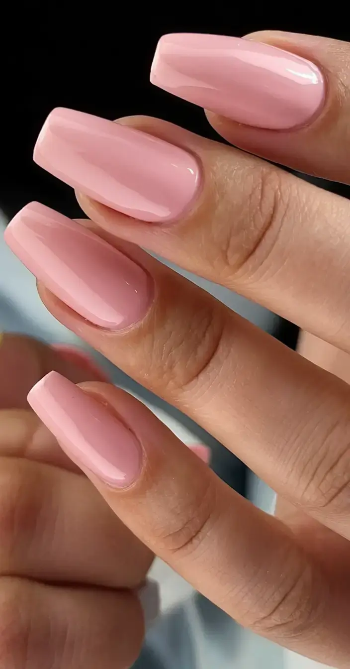 prettiest pink nails for summer 2025 Classic Long Pink Gloss