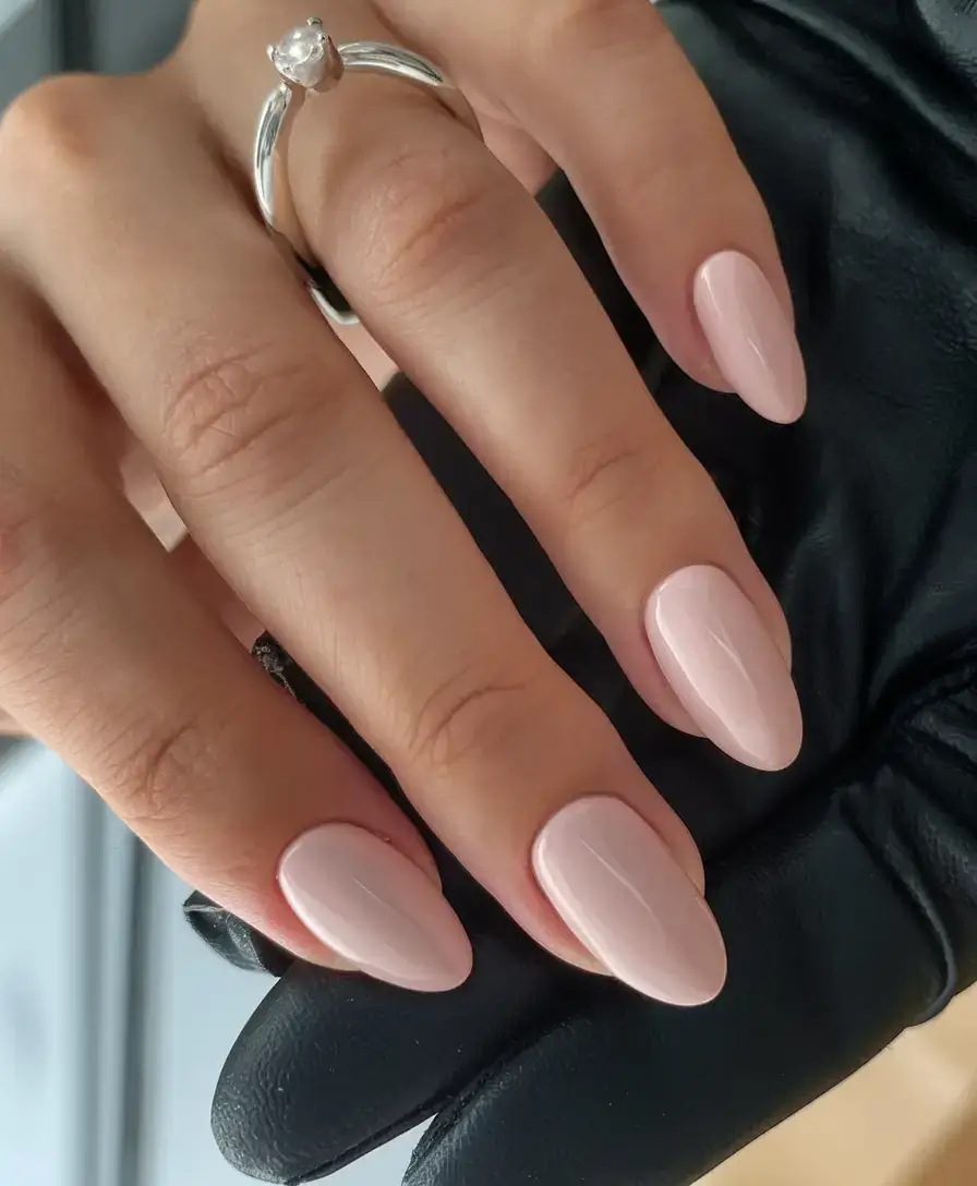 prettiest pink nails for summer 2025 Classic Almond Pink