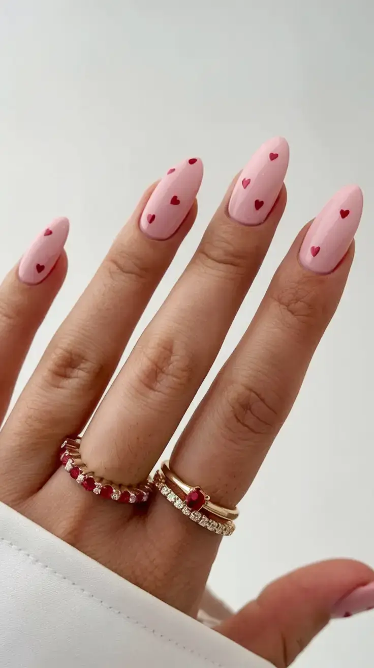 prettiest pink nails for summer 2025 Cherry-Heart Crush