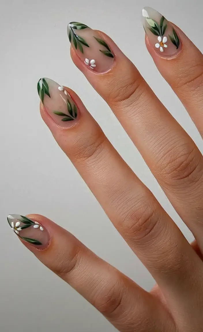 pretty summer nails youll want in 2025 Minimalist Botanical